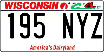 WI license plate 195NYZ