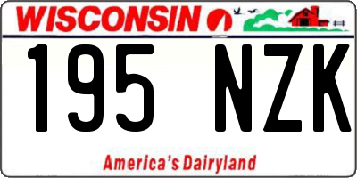 WI license plate 195NZK