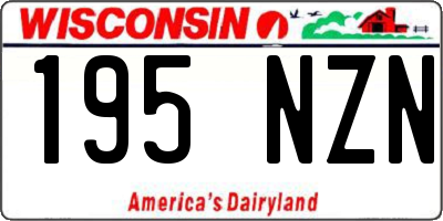 WI license plate 195NZN