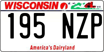 WI license plate 195NZP