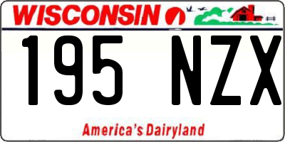 WI license plate 195NZX