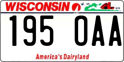WI license plate 195OAA
