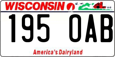 WI license plate 195OAB