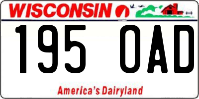WI license plate 195OAD