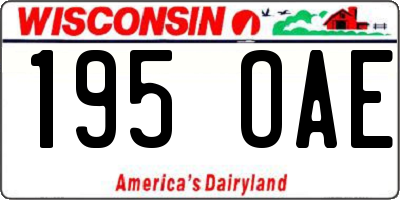 WI license plate 195OAE