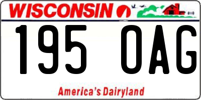 WI license plate 195OAG