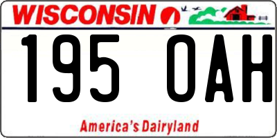 WI license plate 195OAH