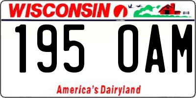 WI license plate 195OAM