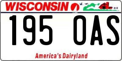 WI license plate 195OAS