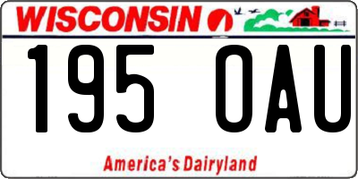 WI license plate 195OAU