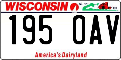 WI license plate 195OAV