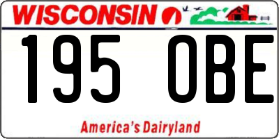 WI license plate 195OBE