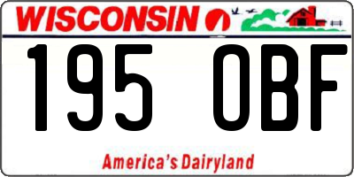 WI license plate 195OBF