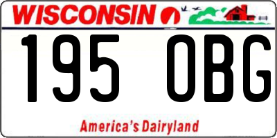 WI license plate 195OBG
