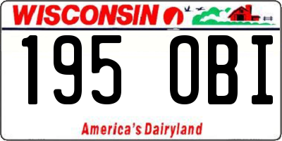 WI license plate 195OBI