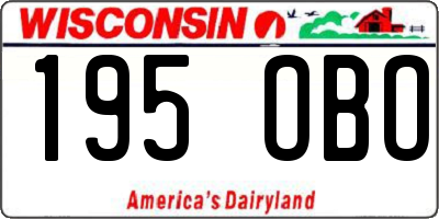 WI license plate 195OBO