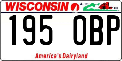 WI license plate 195OBP