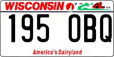 WI license plate 195OBQ