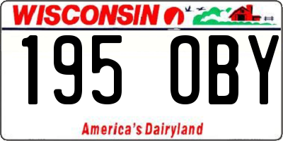 WI license plate 195OBY