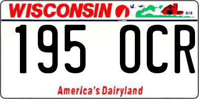 WI license plate 195OCR