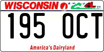 WI license plate 195OCT