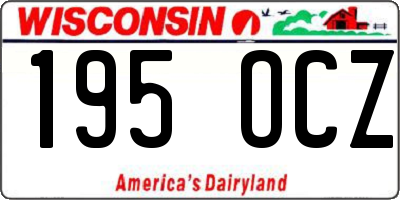 WI license plate 195OCZ