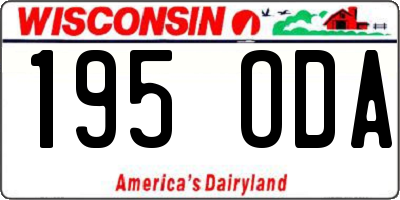 WI license plate 195ODA