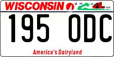 WI license plate 195ODC