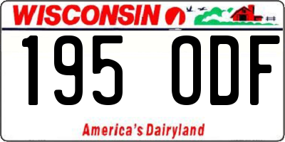 WI license plate 195ODF