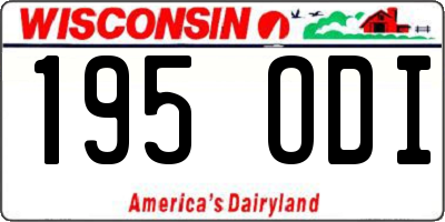WI license plate 195ODI