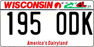 WI license plate 195ODK