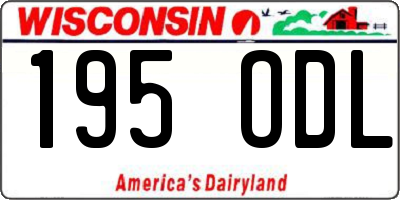 WI license plate 195ODL