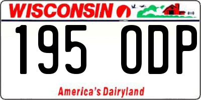 WI license plate 195ODP
