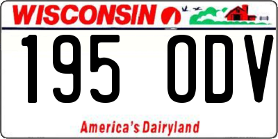 WI license plate 195ODV