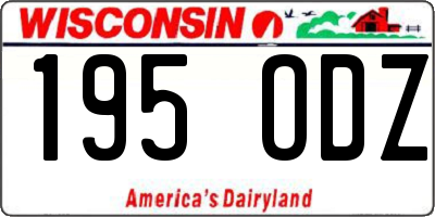 WI license plate 195ODZ