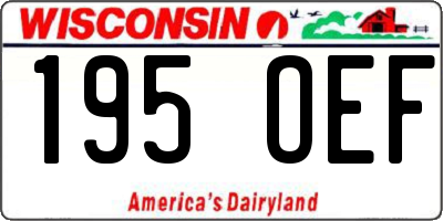 WI license plate 195OEF