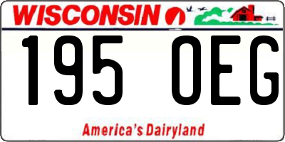 WI license plate 195OEG