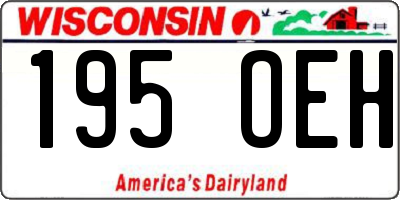WI license plate 195OEH