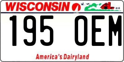 WI license plate 195OEM