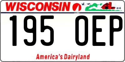 WI license plate 195OEP