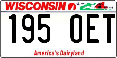 WI license plate 195OET