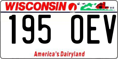 WI license plate 195OEV