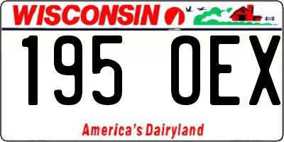 WI license plate 195OEX