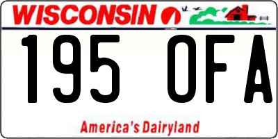 WI license plate 195OFA