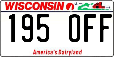 WI license plate 195OFF