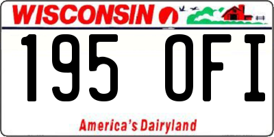 WI license plate 195OFI