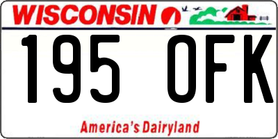 WI license plate 195OFK