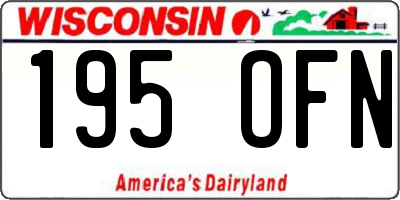 WI license plate 195OFN