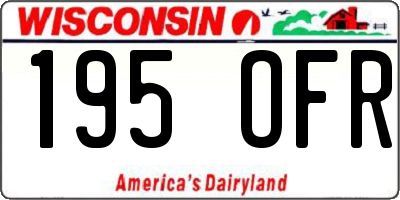 WI license plate 195OFR