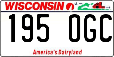 WI license plate 195OGC